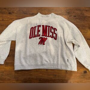 Ole Miss Gray Mock Neck Sweatshirt